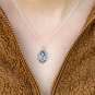 Sterling Silver Iris Birthflower Necklace - February on neck