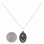 Sterling Silver Iris Birthflower Necklace - February with Dime