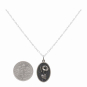 Silver Morning Glory Birthflower Necklace - September with Dime