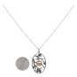 Sterling Silver Leaf Necklace with Bronze Apple with Dime