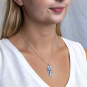 Sterling Silver Barn Owl Necklace on model