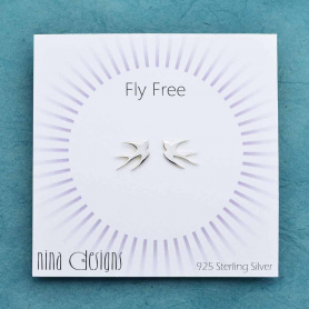 Silver Carded Swallow Post Earrings 9x13mm DISCONTINUED