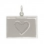 Sterling Silver Envelope Locket Pendant with Heart 19x18mm