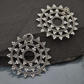 Sterling Silver Medium Mandala Pendant 34x32mm DISCONTINUED