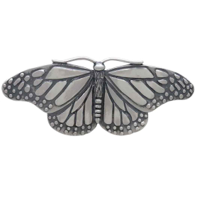 Sterling Silver Monarch Butterfly Brooch  Front View