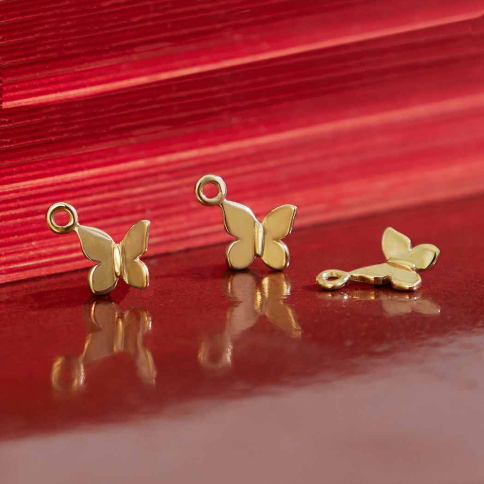 Solid 14K Gold butterfly charm