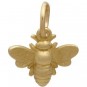 14K Gold Charm - Small Bee in Solid Gold 14x12mm