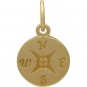 14K Solid Gold - Compass in Solid Gold 16x10mm