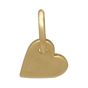 14K Gold Charms -  Small Heart in Solid Gold 10x7mm
