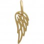 14K Gold Charms - Tiny Wing in Solid Gold 18x6mm