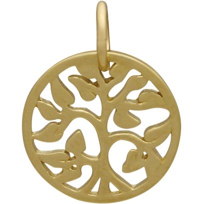 Small Tree of Life Charm in Solid Gold 17x13mm DISCONTINUED