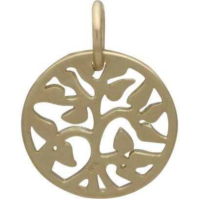 Small Tree of Life Charm in Solid Gold 17x13mm DISCONTINUED