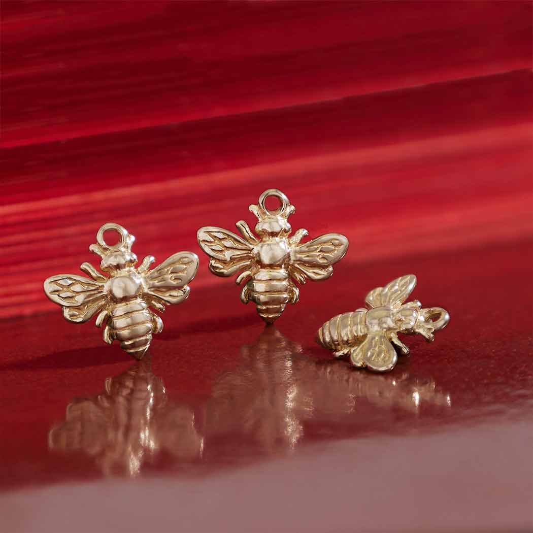 DLUXCA Dainty Bee Charms Gold Filled Insect Charm for Necklace Bracelet | C-654, D-168 15