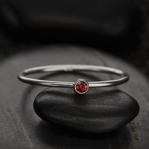 Sterling Silver Ring - Birthstone Ring - January