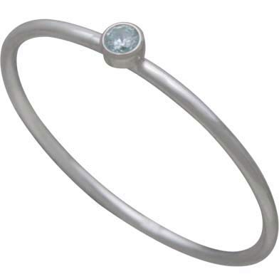 Sterling Silver Ring - Birthstone Ring - March