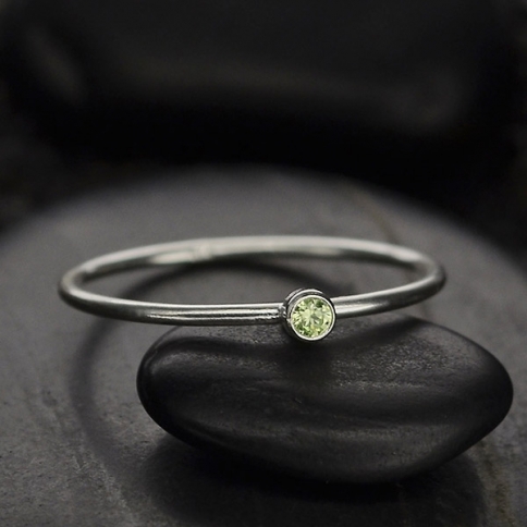 Sterling Silver Ring - Birthstone Ring - August