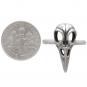 Sterling Silver Raven Skull Ring