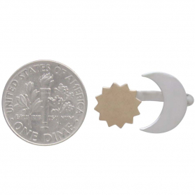 Mixed Metal Sun and Moon Adjustable Ring