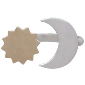 Mixed Metal Sun and Moon Adjustable Ring