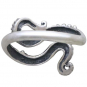 Sterling Silver Octopus Tentacle Adjustable Ring dime