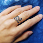 Sterling Silver Octopus Tentacle Adjustable Ring top