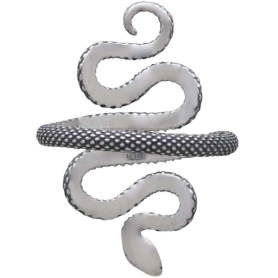 Sterling Silver Textured Adjustable Snake Ring