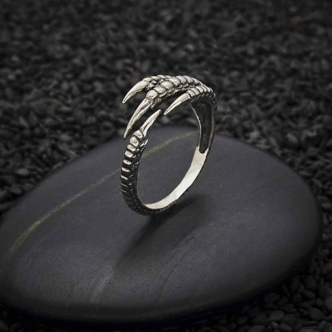 Sterling Silver Adjustable Bird Claw Ring