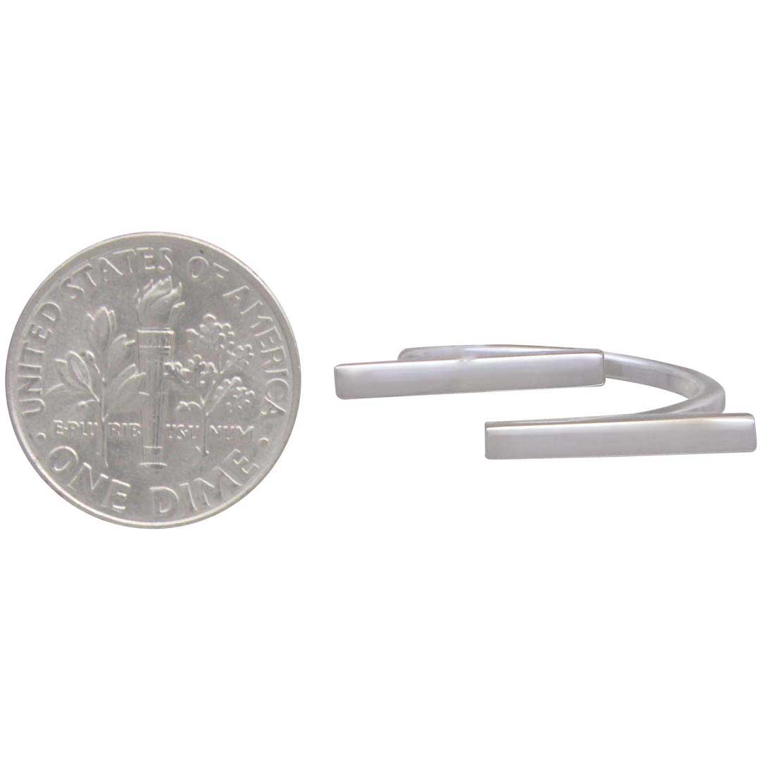 Sterling Silver Horizontal Bar Adjustable Ring
