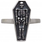 Sterling Silver Skeleton Coffin Ring