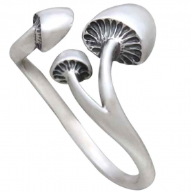Sterling Silver Adjustable Three Mushroom Ring