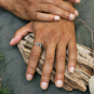 Sterling Silver Chanterelle Mushroom Ring on model