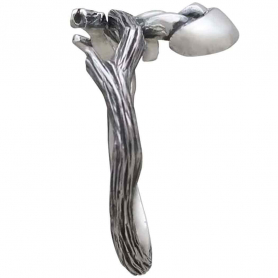 Sterling Silver Adjustable Branch and Mushroom Ring 21x3mm