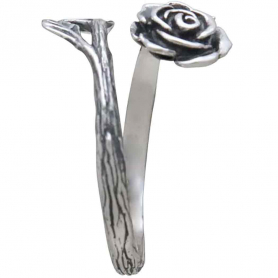 Sterling Silver Rose Adjustable Ring