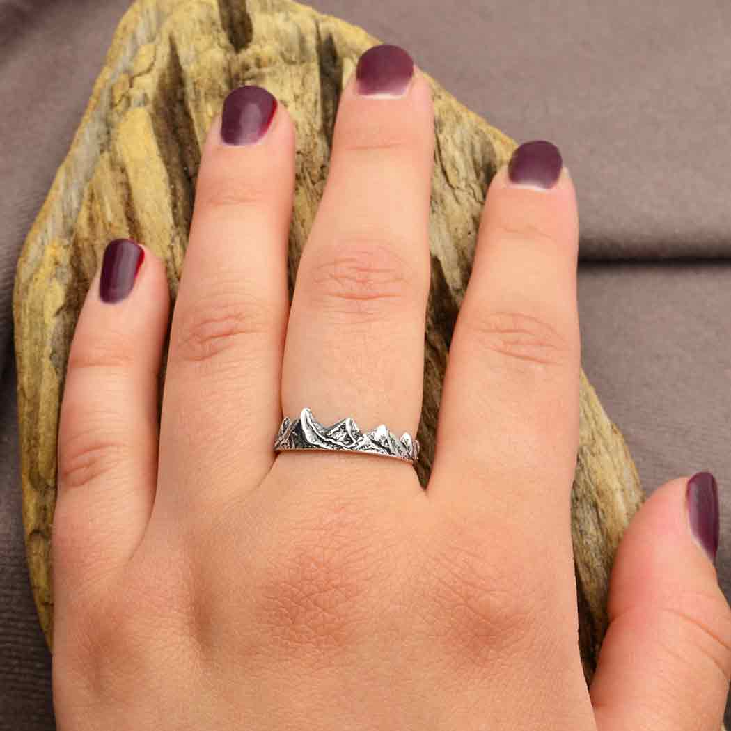Sterling Silver Dimensional Mountain Ring