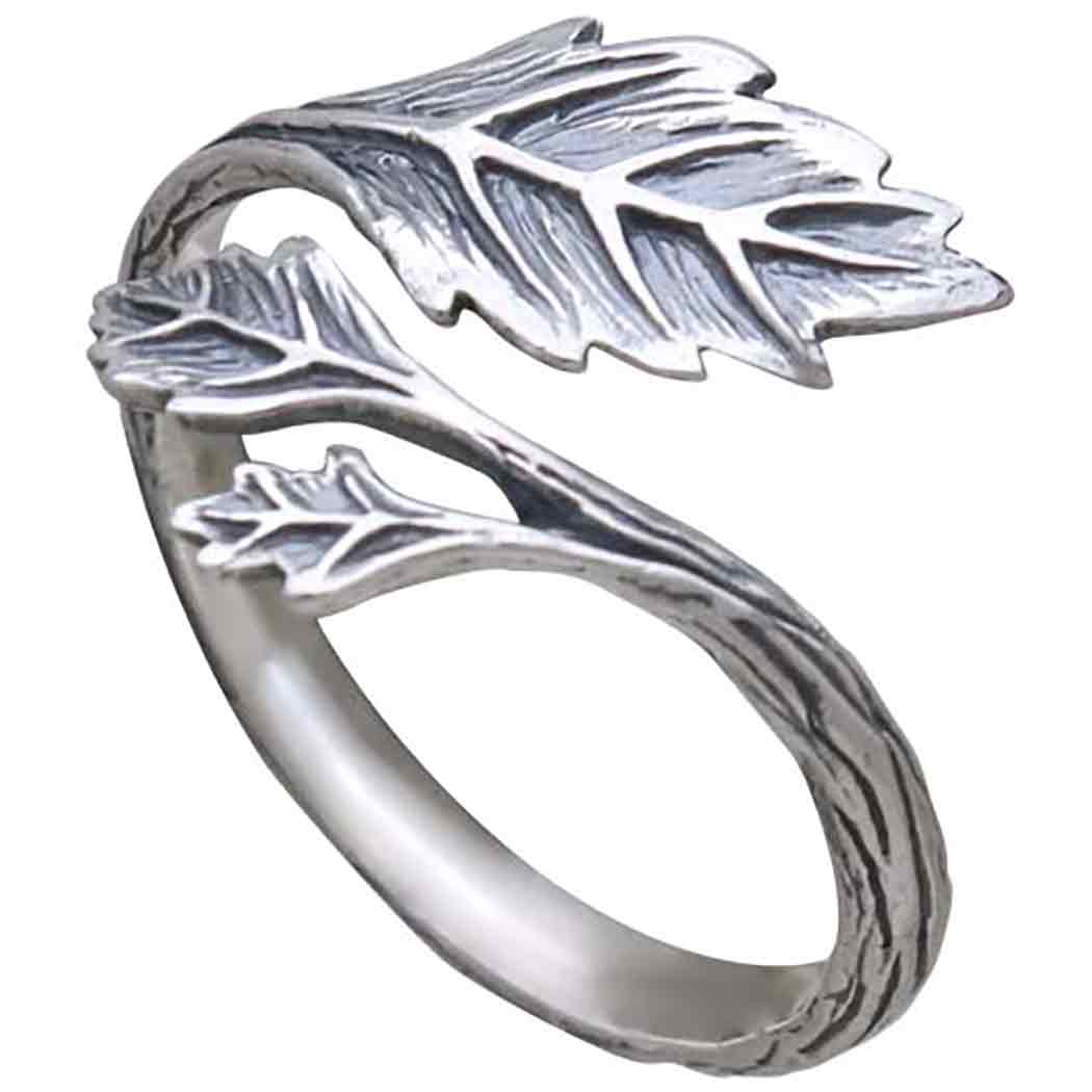 Sterling Silver Adjustable Leaf Ring