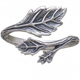 Sterling Silver Adjustable Leaf Ring