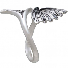 Sterling Silver Adjustable Ginkgo Leaf Ring
