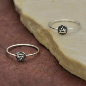 Sterling Silver Stacking Ring Earth and Air