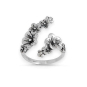 Sterling Silver Adjustable Cherry Blossoms Ring top view