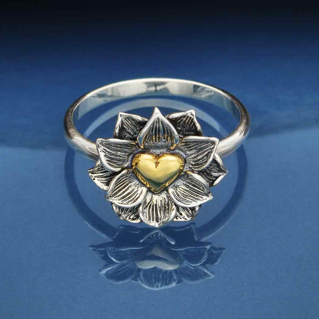 Lotus Flower Ring | Sterling Silver Size 5 6 7 8 9 | Light Years Jewelry