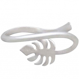 Sterling Silver Adjustable Monstera Leaf Ring