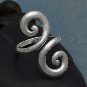 Sterling Silver Swirl Adjustable Ring
