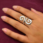 Sterling Silver Swirl Adjustable Ring