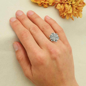 Sterling Silver Medium Mandala Ring