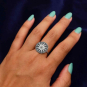 Sterling Silver Sun Mandala Ring on hand