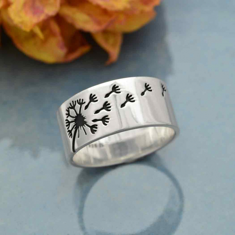 Sterling Silver Dandelion Ring