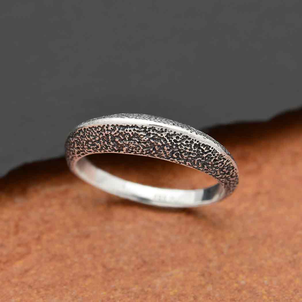 Sterling Silver Textured Ridged Ring