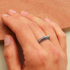 Sterling Silver Textured Ridged Ring