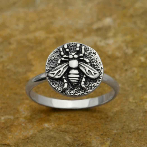 Sterling Silver Bee Coin Ring