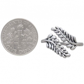 Sterling Silver Adjustable Sprig Leaf Ring